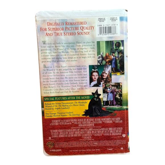 Warner Bros The Wizard Of OZ VHS Tape - Original Packaging - Picture 5 of 7